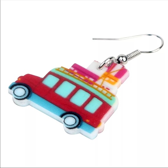 Camper Van Car Acrylic Earrings - Picture 2 of 5